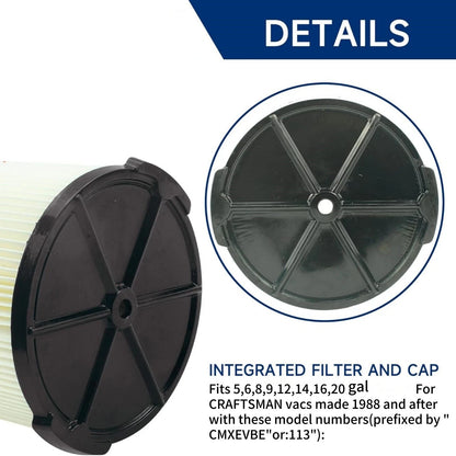 CMXZVBE38754 Vacuum Cleaner Filter For Craftsman Vacs Made 1988 And After