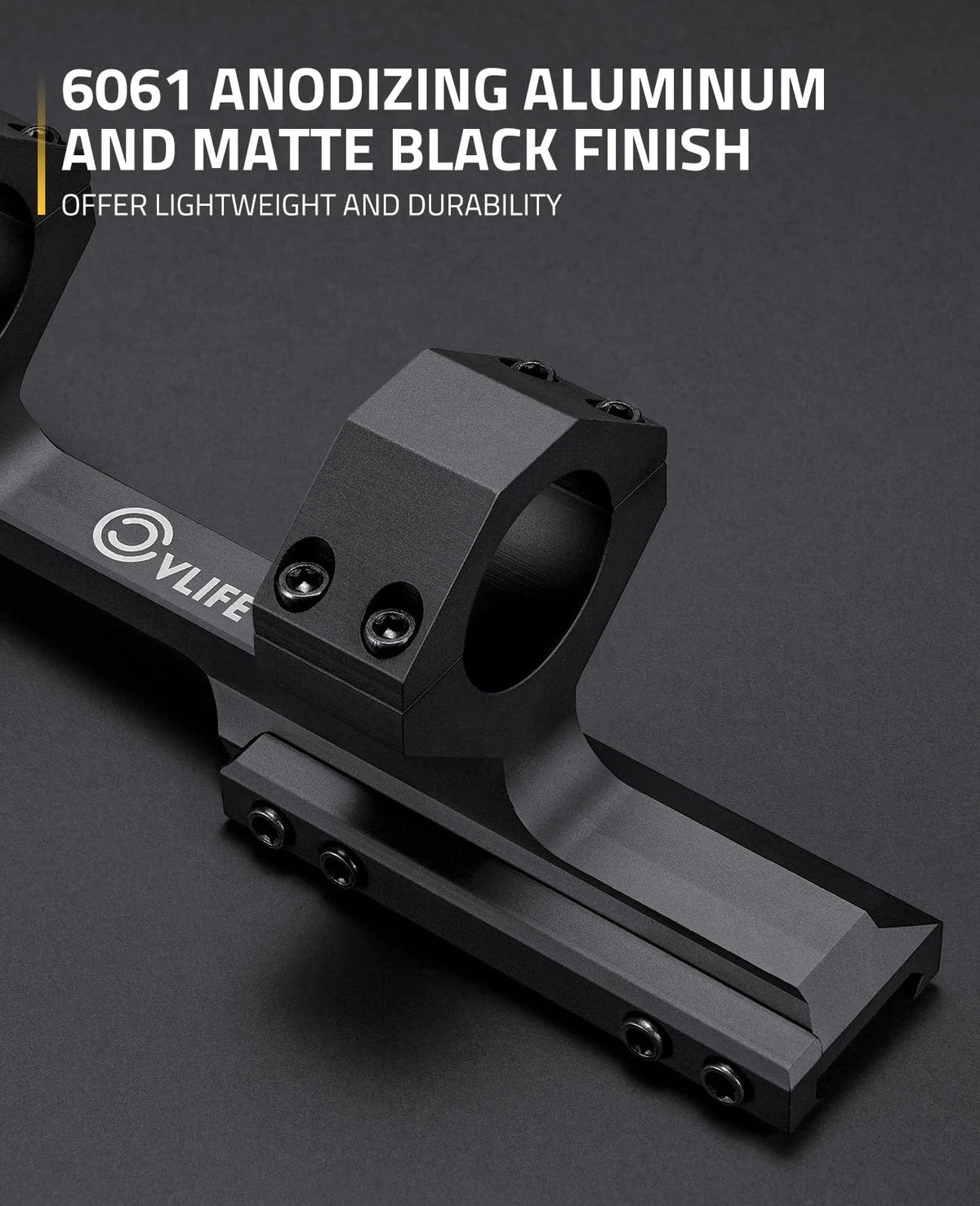 CVLIFE Cantilever Scope Mounts 1 inch, Offset Dual Ring 1 Inch, Black
