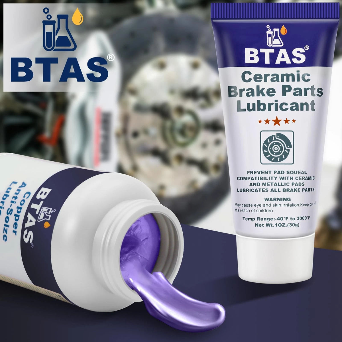 BTAS Brake Grease for Parts Lubricant,Caliper Sliding Pin 1 oz, Purple