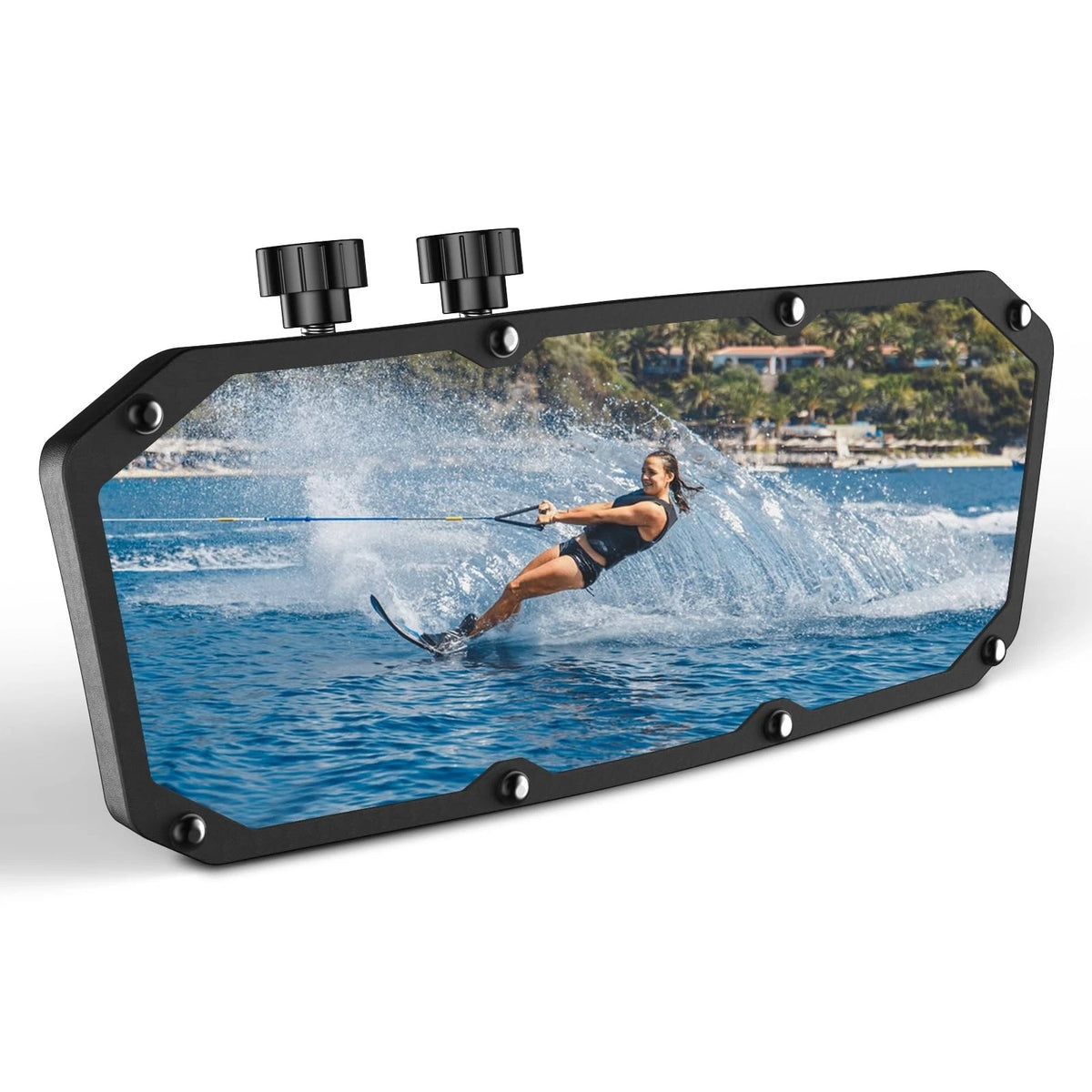 Esploratori Boat Rear View Mirror,Universal 4"x11" Marine 11" x 4.2", black
