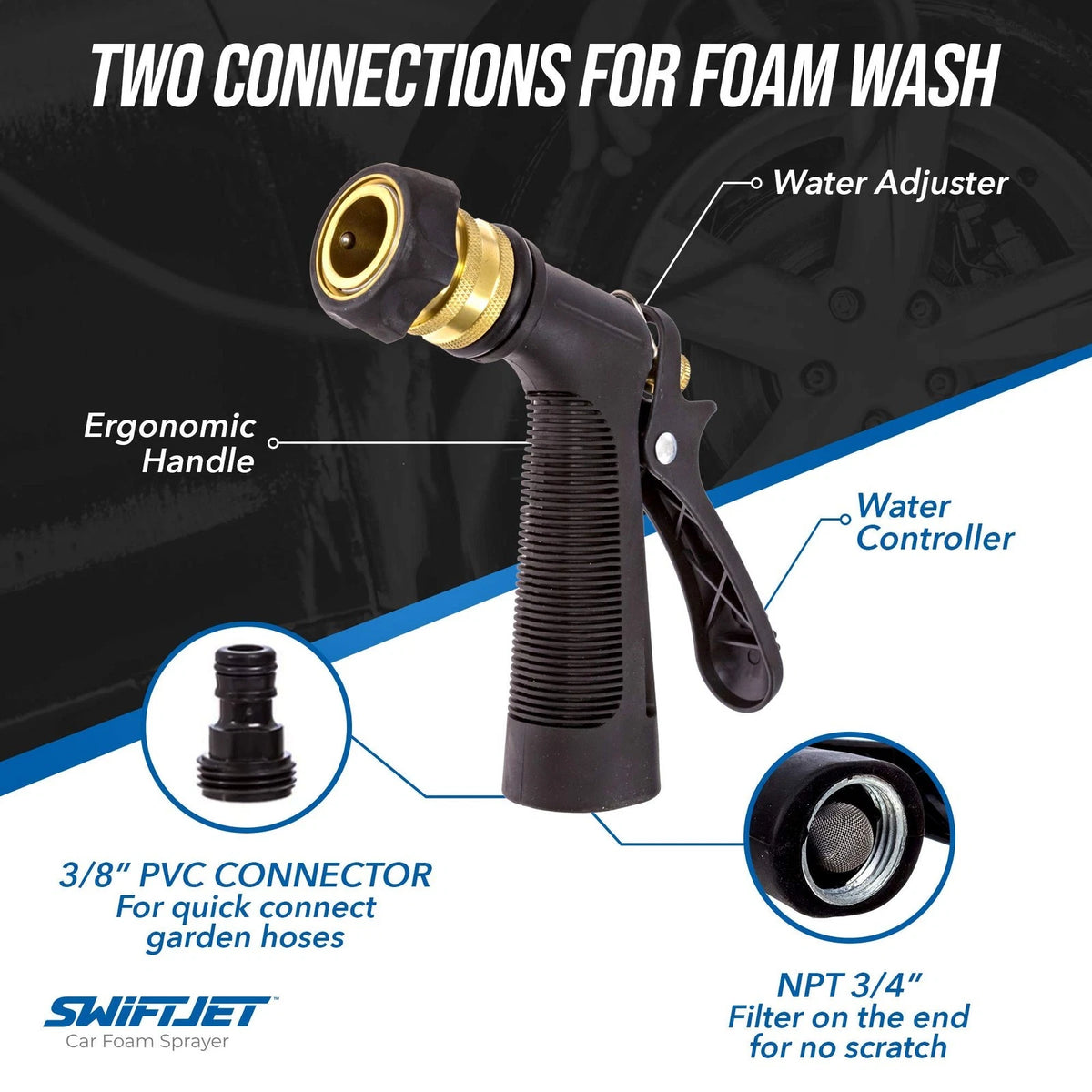 SwiftJet Car Orange Foam Sprayer With Wash Mit, Gun with Mitt