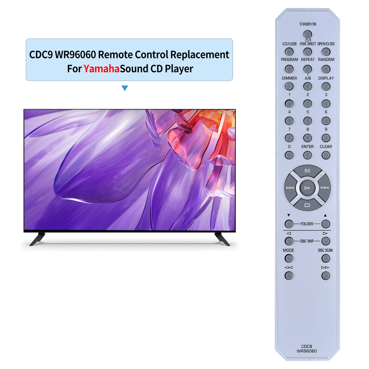 WR96060 Remote Control For Yamaha CD Player CDC9 CDC600
