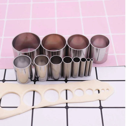 Fireboomoon 12 PCS Hole Hollow Punch Cutter Set with Storage Silver