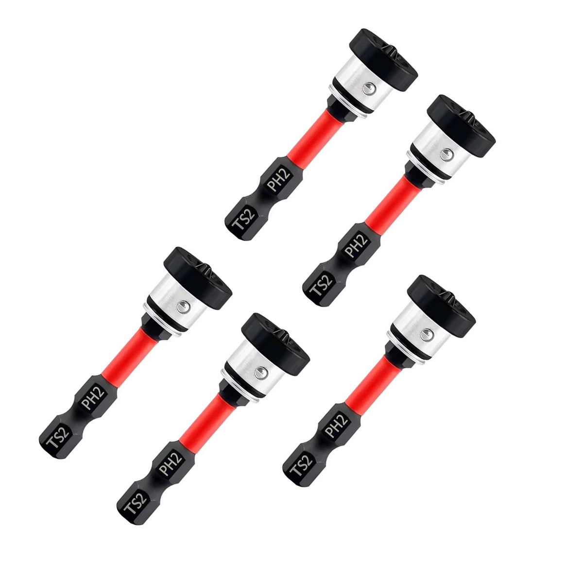 Magnetic Depth Stop Drywall Screw Bits 5PCS PH2 50mm 1/4" Hex Shank Setter