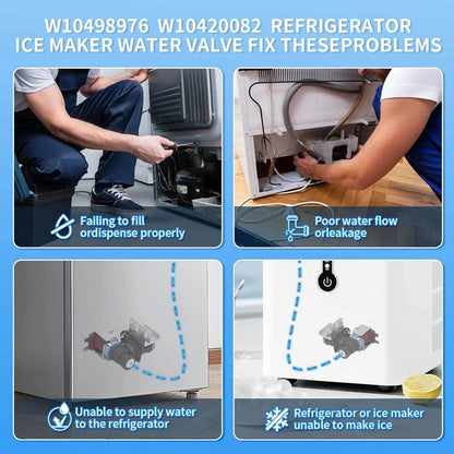 Replacement Water Valve W10498976 for Whirlpool Maytag Kenmore Fridge Ice Maker