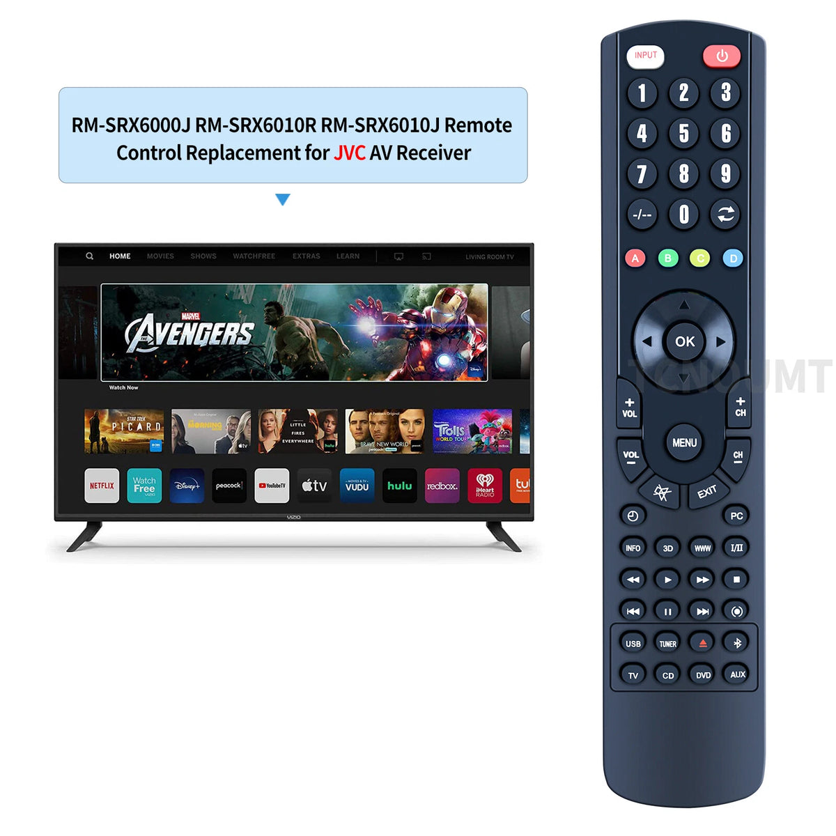 RM-SRX6010R Replaceement Remote Control For JVC A/V Control Reciever