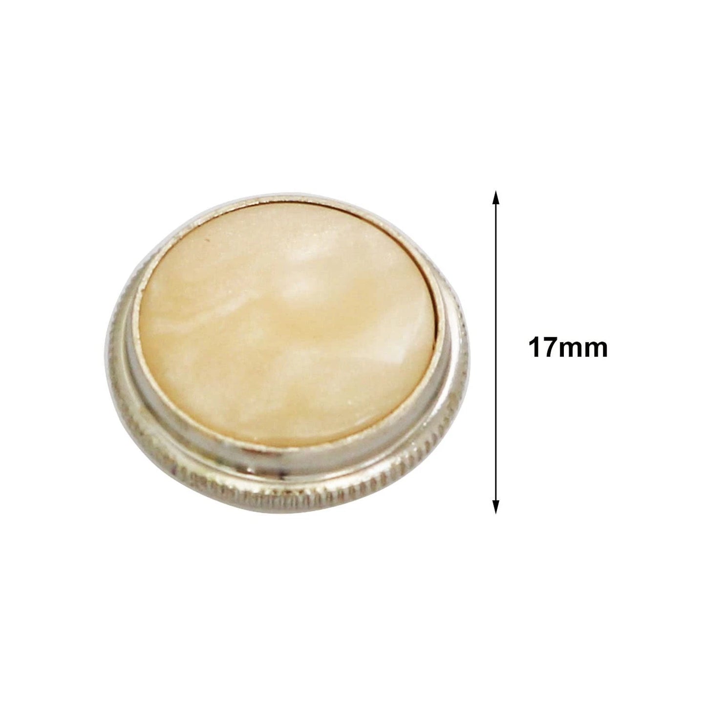 heyous 3pcs Trumpet Finger Buttons with Felt Washers Musical Beige + Silver