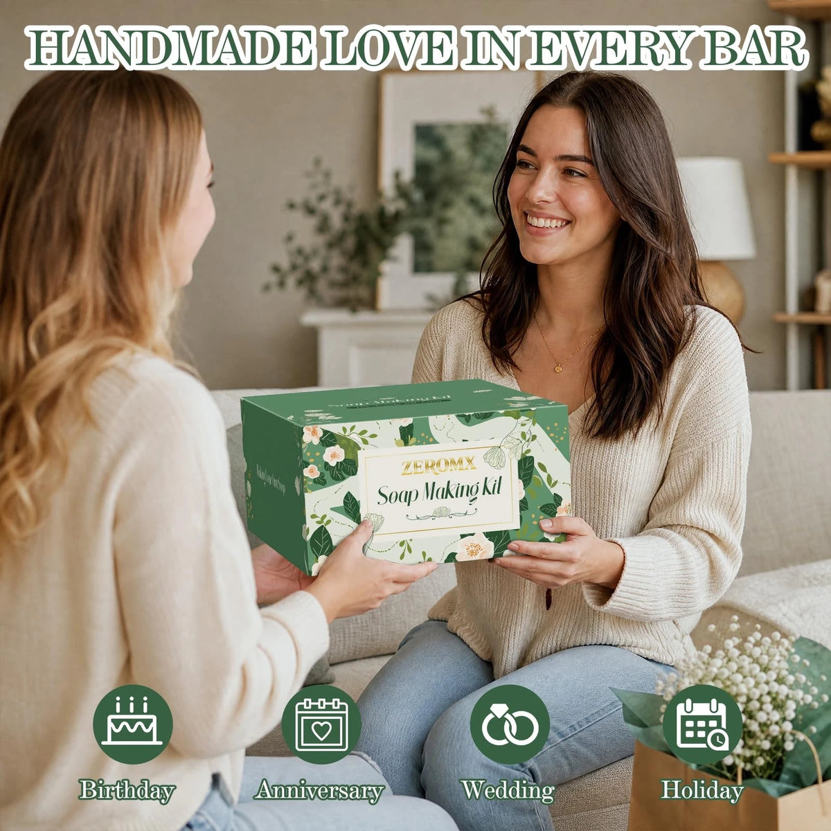 ZEROMX Soap Making Kit for Adults & Beginners Complete Green-37pcs