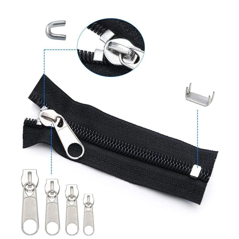 EuTengHao 169Pcs Zipper Repair Kit Replacement Silver/Gold/Black