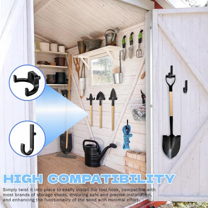 SZLFKJ 7PCS Storage Shed Hooks Compatible with Suncast/Craftsman Black