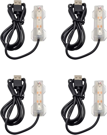 Flylin 4PCs 5V USB Aquarium Light, Smal Decoration LED Lighting Lamp, 2