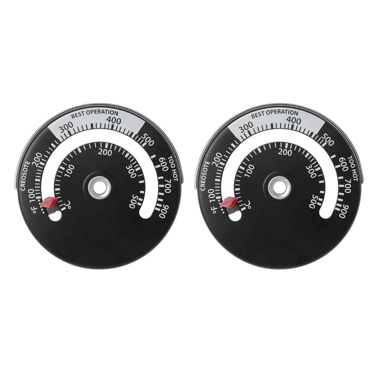 2pcs Stove Pipe Temperature Gauge Magnetic for Wood Burning Fireplace Monitor
