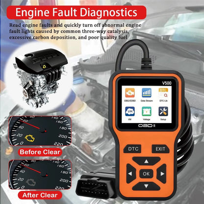 OBD2 Scanner Diagnostic Tool - Check Engine Light Code Orange