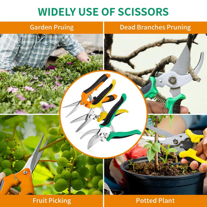 Garden Pruning Shears 3 Pack Gardening Scissors Multicolor