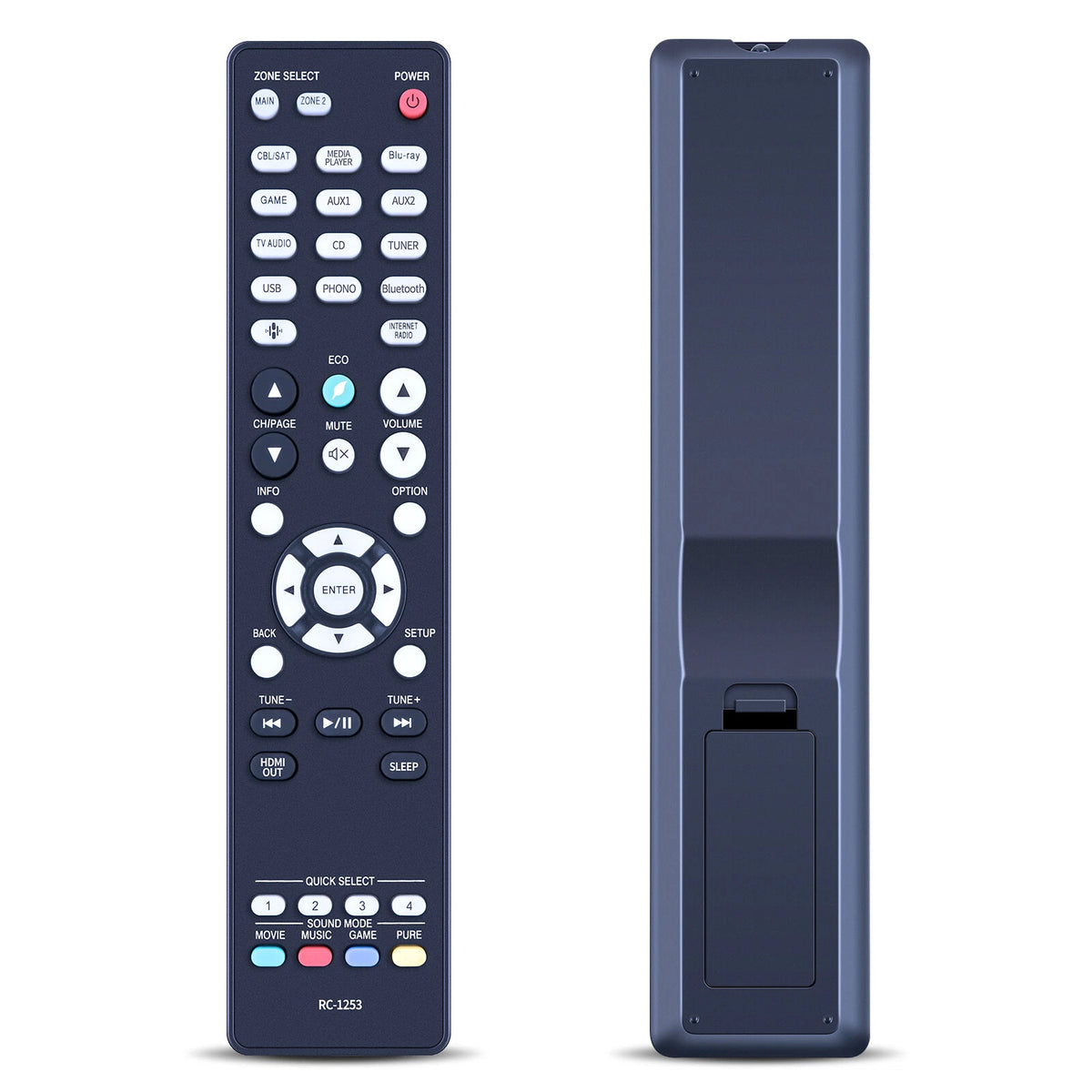RC-1253 Remote Control For Denon 8K Ultra HD AV A/V Surround Receiver AVR-X2800H