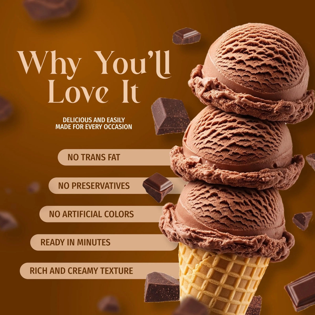 Triple Scoop - Premium Chocolate (2) Ice Cream Mix For 2 Pack, chocolate