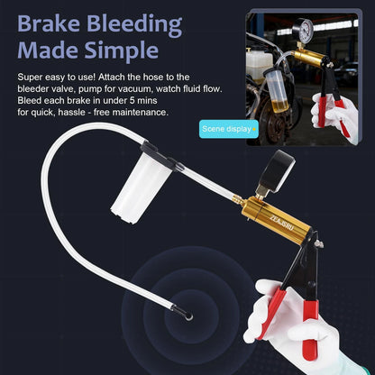 ZEAJSRU Handheld Vacuum Pump Brake Bleeder Kit with Pressure Gauge, Brake...