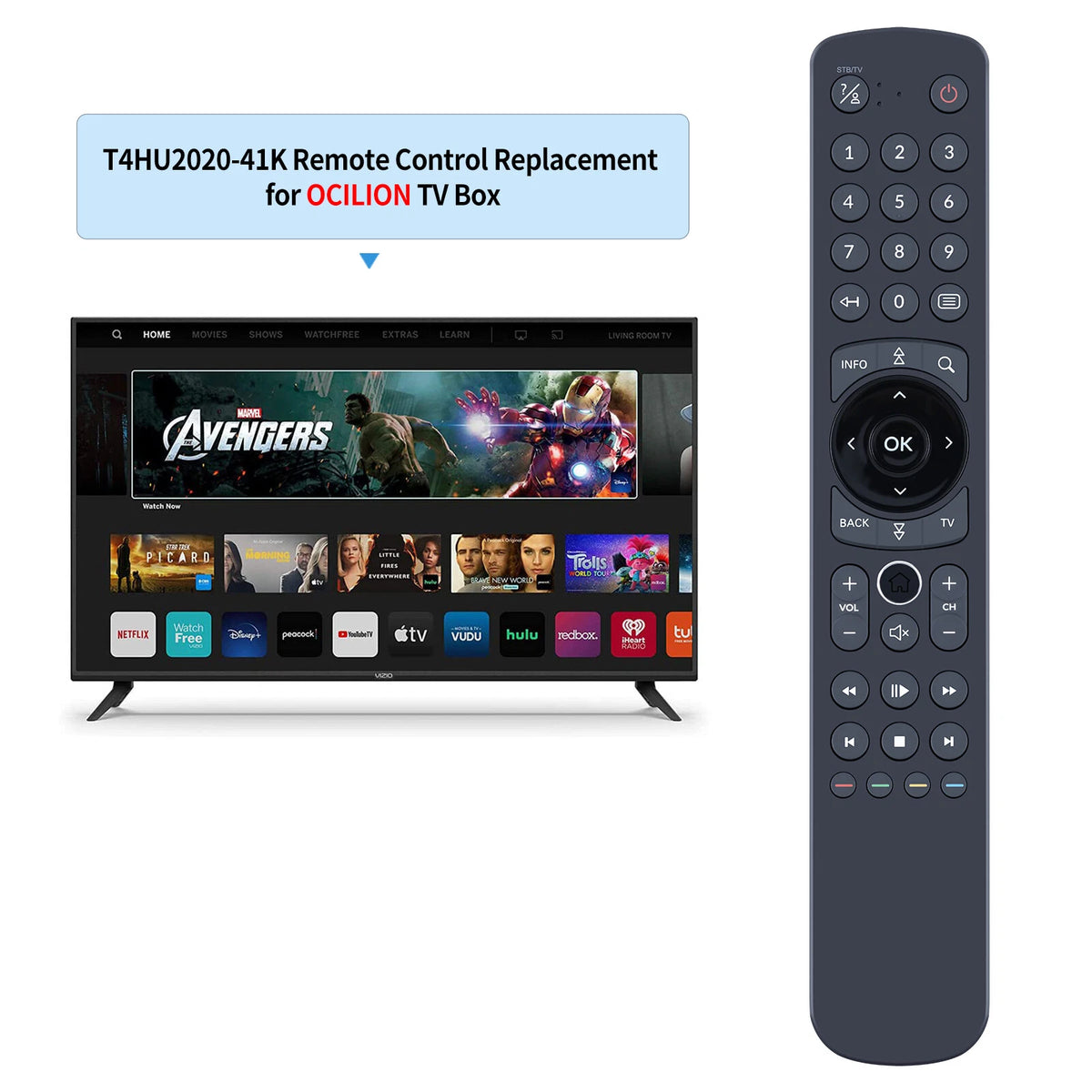 T4HU2020/41K Replacement Remote Control For Ocilion IPTV Set Top Box
