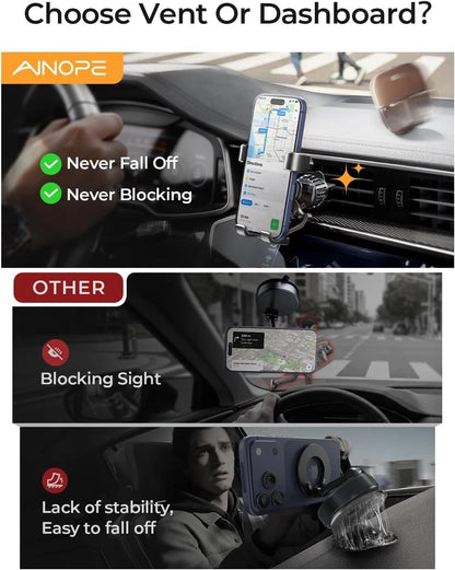 AINOPE Car Vent Phone Mount Holder for iPhone 17 Pro Max Compact, Black
