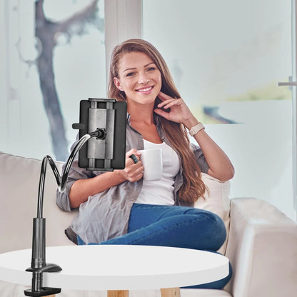 SRMATE Gooseneck Tablet Kindle Holder Stand for Bed 33 inches, Black-33inch