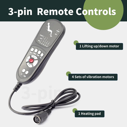 ALLCSM 3 Pin Replacement Massage Function Remote Handset 3 Pin, Black