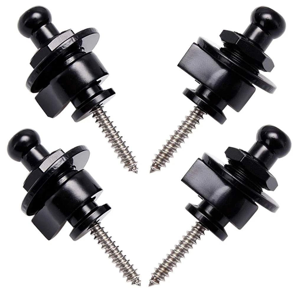 Wolfride 4 PCS Guitar Strap Locks and Buttons Security Quick Release Black a