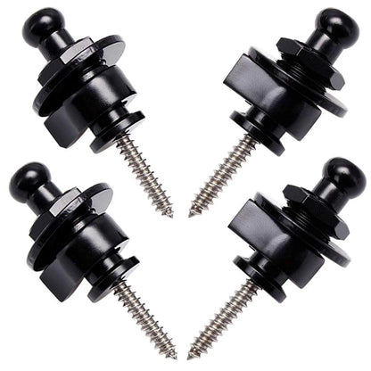 Wolfride 4 PCS Guitar Strap Locks and Buttons Security Quick Release Black a