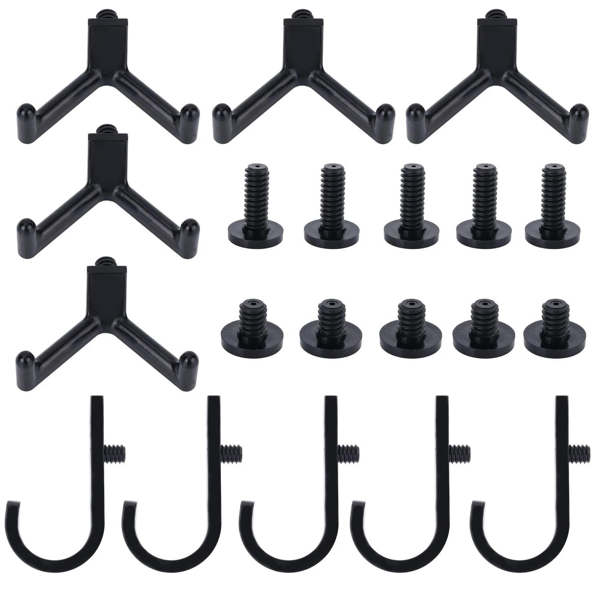 BOXOB 20pcs Tool Hooks for Suncast/Craftsman, V & J Shape Storage Shed Black