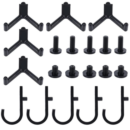 BOXOB 20pcs Tool Hooks for Suncast/Craftsman, V & J Shape Storage Shed Black