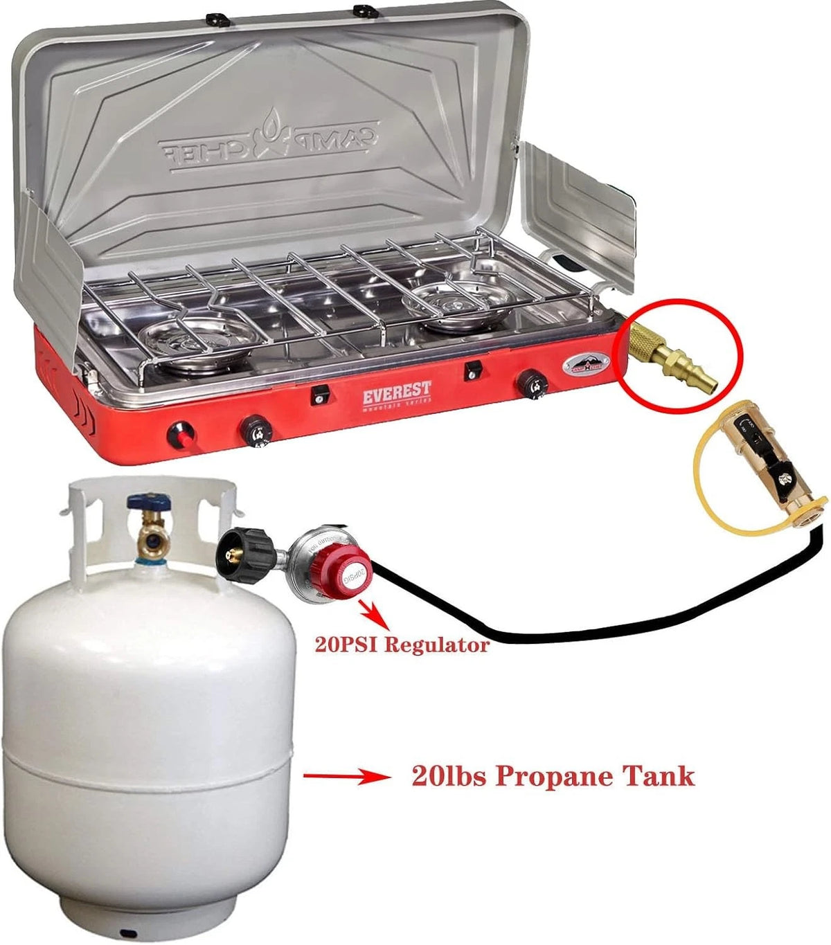 MENSI 1/4" Propane Adapter Quick Disconnect Fitting Compatible for Brass