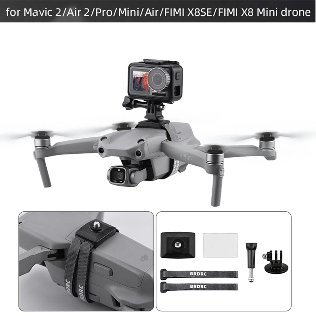 Drone Universal Camera Mount Bracket Adapter for DJI Mini 2 Mavic 2 Pro Air 2S d