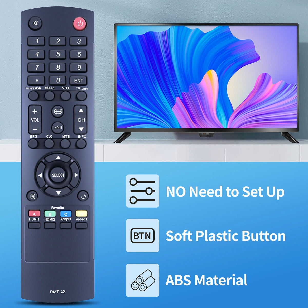RMT-22 Remote Control For Westinghouse TV EW32S5UW UW-32SC1W UW-32S3PW UW-37SC1W