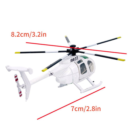 1PCS 2.8in US Army MH-6 Little Bird Helicopter Finished Model Toy Gift Kit