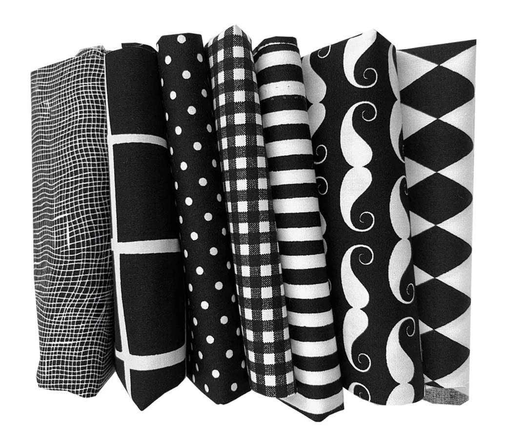Amornphan  Printed Black Series Cotton Bundles Quilting Fabric for