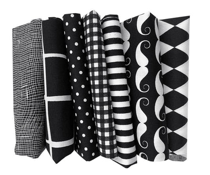 Amornphan  Printed Black Series Cotton Bundles Quilting Fabric for