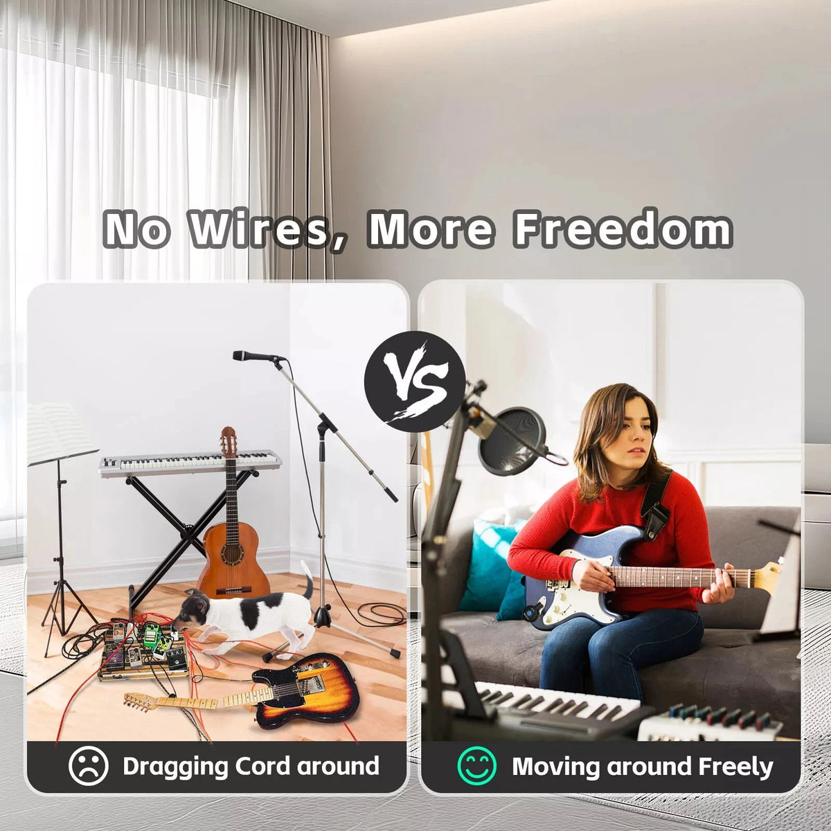 2.4GHz Wireless Guitar System Converter Transmitter Receiver For Guitar Bass