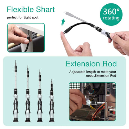 ORIA Precision Screwdriver Set, 132 in 1 Magnetic Repair Tool 132 IN 1, Green