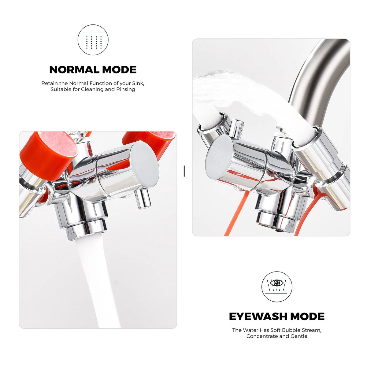 Eye Wash Station for Emergency - Faucet Mounted Chrome