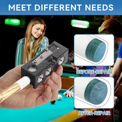 Vastarsky 11-in-1 Pool Cue Tip Shaper, Upgraded Billiards black