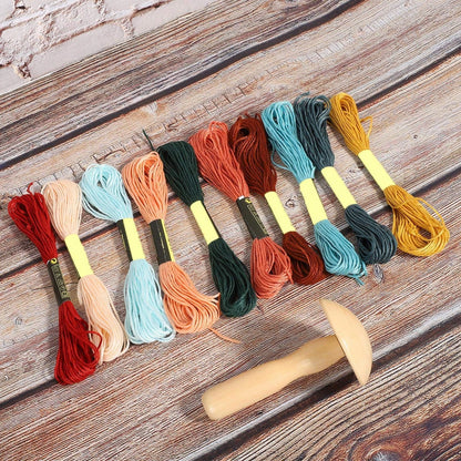 Oumefar Darning Thread for Socks & Sweaters, Wooden Mushroom Kit...