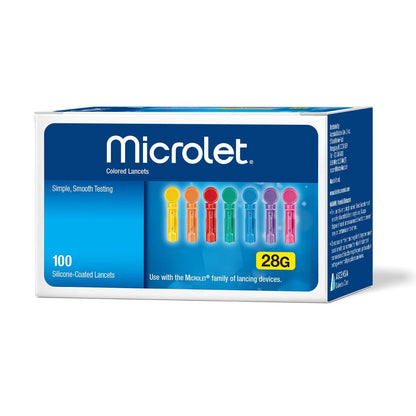Ascensia MICROLET Lancets for Glucose 100 Count (Pack of 1), White, Green