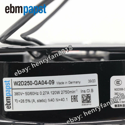 1Pcs Ebmpapst W2D250-GA04-09 Axial Fan 400VAC 190W 3050RPM Siemens Inverter Fan