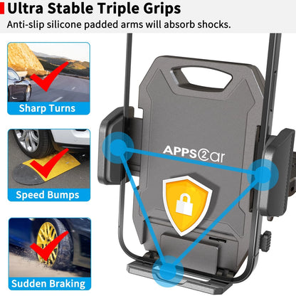 APPS2Car Sturdy CD Slot Phone Mount with One Hand Operation Medium, Black