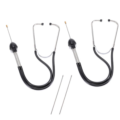 Lamoutor 2Pcs Automotive Mechanic Stethoscope Engine Tool Black