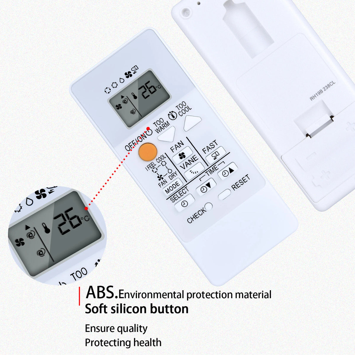 RH19B Remote Control For Mitsubishi Electric Air Conditioner E2214L426