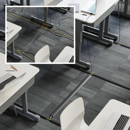D-Line 6ft Floor Cord Cover, Cable Protector, Hide Extension 6 Feet, Black