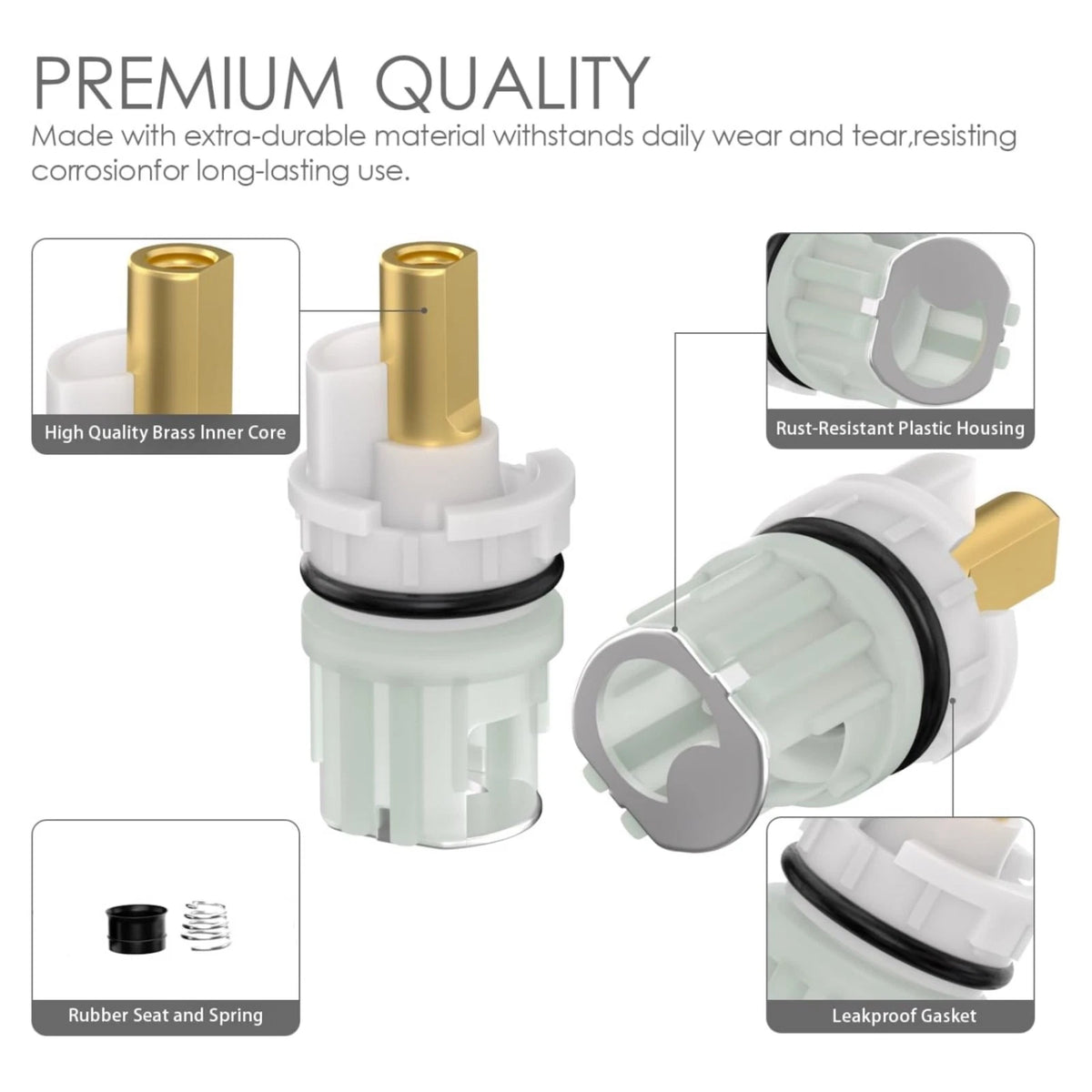 2 PCS Faucet Stem Assembly With RP4993 Seat And Spring For Various Delta Faucets