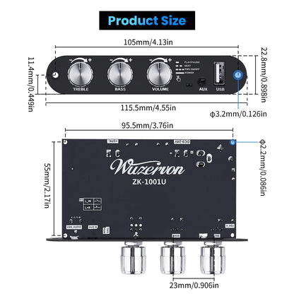 ZK-1001U Amp Bluetooth 5.3 Mono Amplifier Board with TWS, Black4