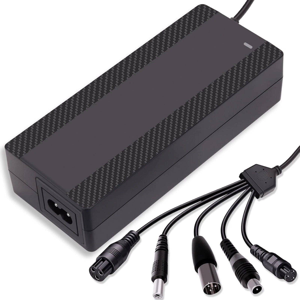 CraogeCoore 29.4V 2A Lithium Battery Charger, 5-in-1 Universal Plug Black