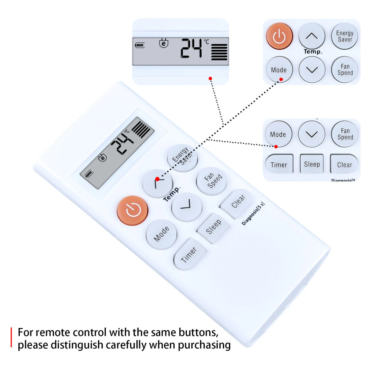 AKB73598009 For LG Air Conditioner Replacement Remote Control AKB73598009